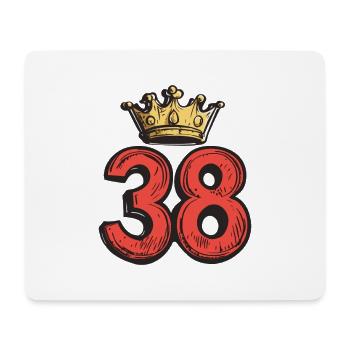 38 Nombre Couronne - Tapis de souris (format paysage) - blanc - Devant