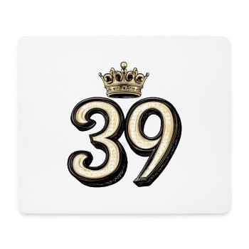 39 Zahl Krone - Mousepad (Querformat) - Weiß - Vorne