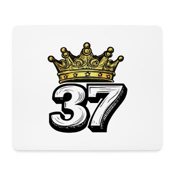 37 Nombre Couronne - Tapis de souris (format paysage) - blanc - Devant