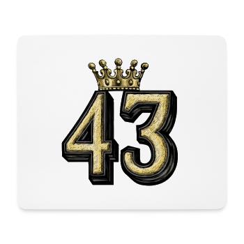43 Zahl Krone - Mousepad (Querformat) - Weiß - Vorne