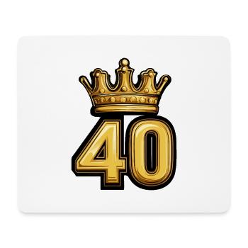 40 Zahl Krone - Mousepad (Querformat) - Weiß - Vorne