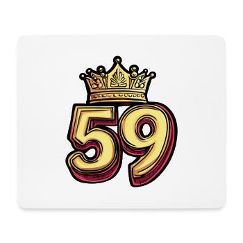 59 Zahl Krone - Mousepad (Querformat) - Weiß - Vorne