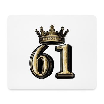 61 Zahl Krone - Mousepad (Querformat) - Weiß - Vorne