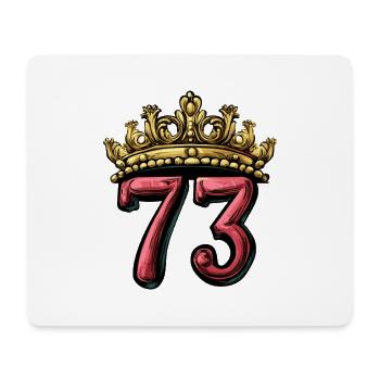 73 Zahl Krone - Mousepad (Querformat) - Weiß - Vorne