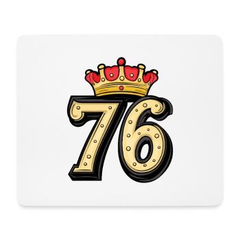 76 Nombre Couronne - Tapis de souris (format paysage) - blanc - Devant