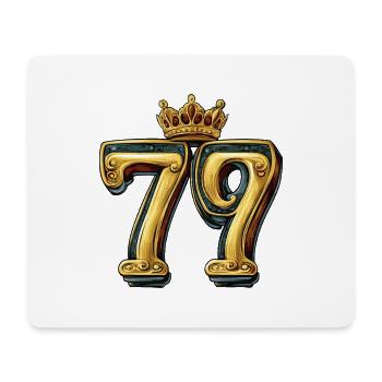79 Zahl Krone - Mousepad (Querformat) - Weiß - Vorne