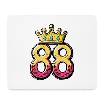 88 Zahl Krone - Mousepad (Querformat) - Weiß - Vorne