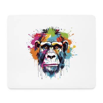 Monkey Animal Pop Art Head - Mouse Pad (horizontal) - white - Front