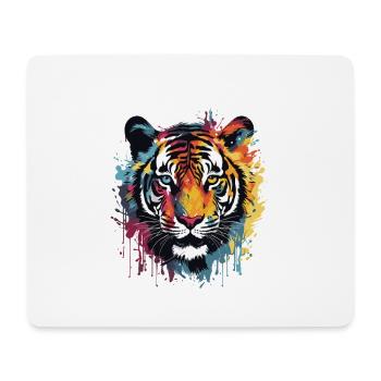 Tiger Animal Pop Art Head - Mouse Pad (horizontal) - white - Front