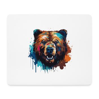 Bear Animal Pop Art Head - Mouse Pad (horizontal) - white - Front