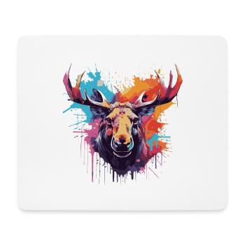 Moose Animal Pop Art Head - Mouse Pad (horizontal) - white - Front