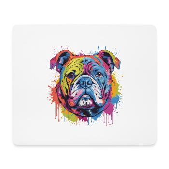 Bulldog Dog Animal Pop Art Head - Mouse Pad (horizontal) - white - Front