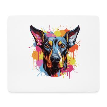 Doberman Dog Animal Pop Art Head - Mouse Pad (horizontal) - white - Front
