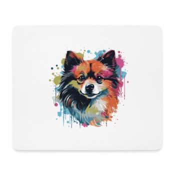 Pomeranian Dog Animal Pop Art Head - Mouse Pad (horizontal) - white - Front
