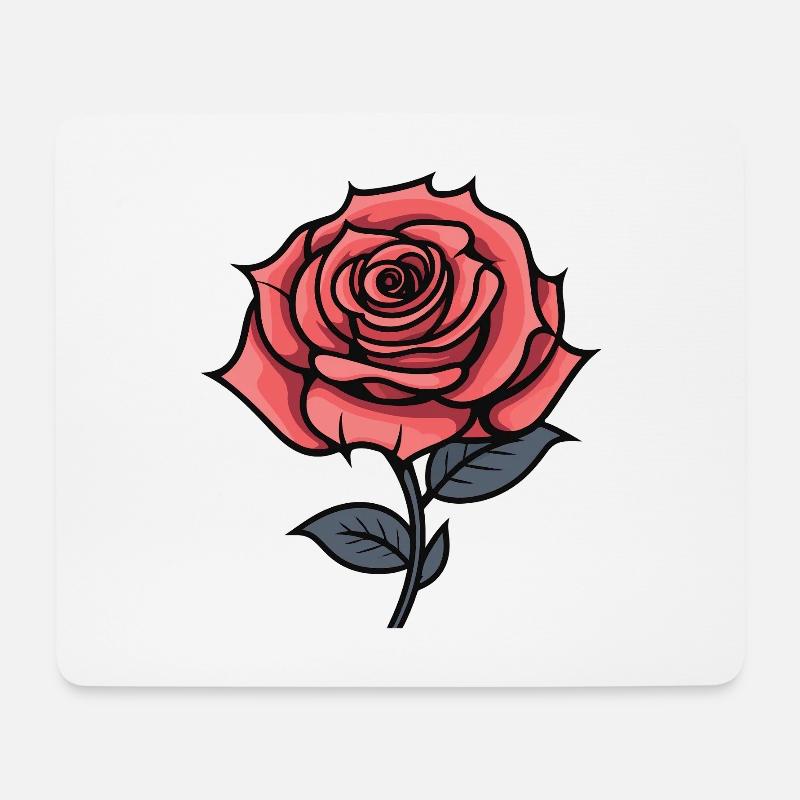 Rose Liebe - Mousepad (Querformat) - Weiß