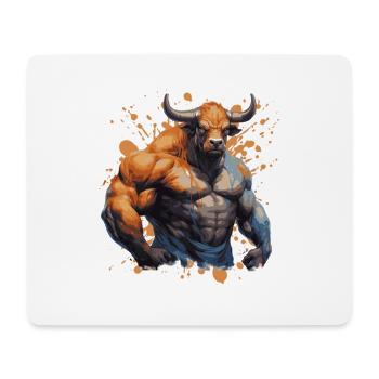 Bull Bull Muscles Bête Combattant - Tapis de souris (format paysage) - blanc - Devant