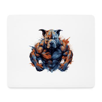 Dog Pit Muscles Fighter Beast - Mouse Pad (horizontal) - white - Front