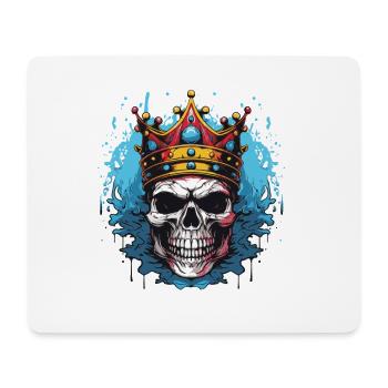 Crâne Roi Couronne Squelette - Tapis de souris (format paysage) - blanc - Devant