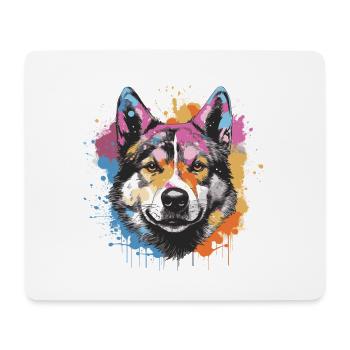 Akita Dog Animal Pop Art Head - Mouse Pad (horizontal) - white - Front