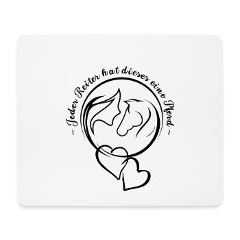 Jeder Reiter hat dieses eine Pferd - Mousepad (Querformat) - Weiß - Vorne