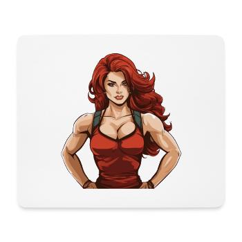 Woman Fitness Gym Girl - Mouse Pad (horizontal) - white - Front