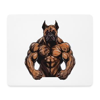 Musculation canine - Tapis de souris (format paysage) - blanc - Devant