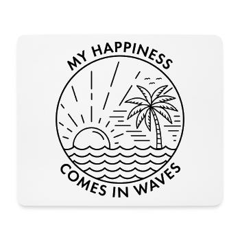 Mon bonheur vient par vagues - Tapis de souris (format paysage) - blanc - Devant