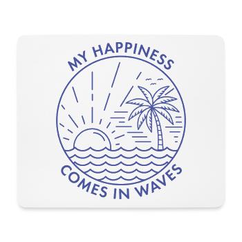 Mon bonheur vient par vagues - Tapis de souris (format paysage) - blanc - Devant