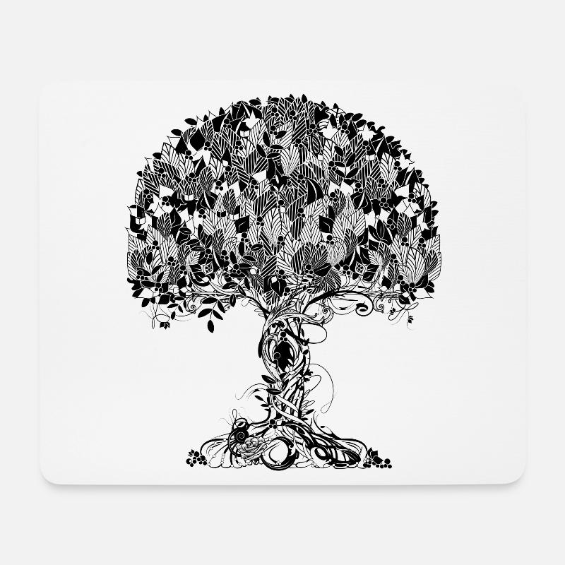 Fantasie Baum - Mousepad (Querformat) - Weiß