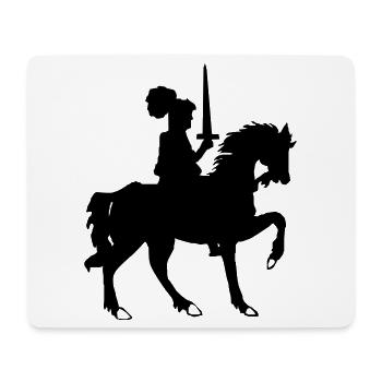 Ritter mit Schwert und Pferd - Mousepad (Querformat) - Weiß - Vorne