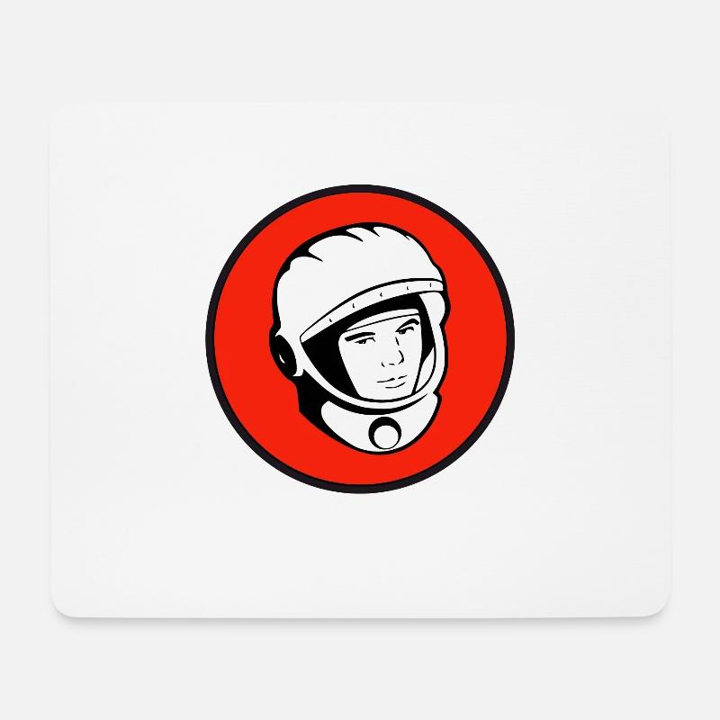 juri gagarin kosmonaut Russland sputnik iss Retro - Mousepad (Querformat) - Weiß