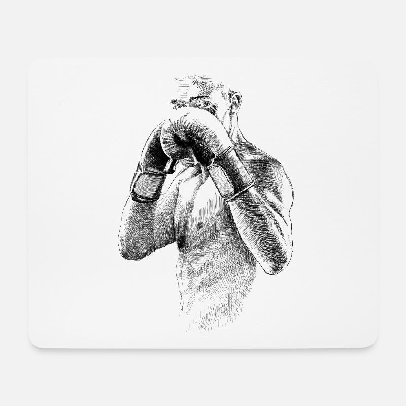 Boxer - Mousepad (Querformat) - Weiß