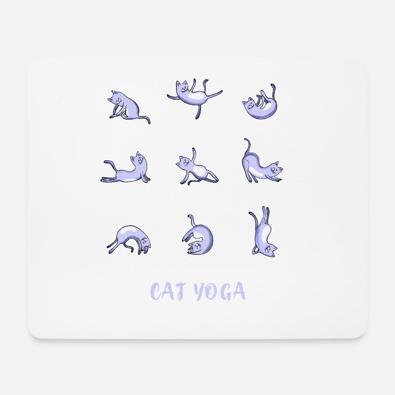 Katze yoga om Meditation Sport Workout Spiritual - Mousepad (Querformat) - Weiß