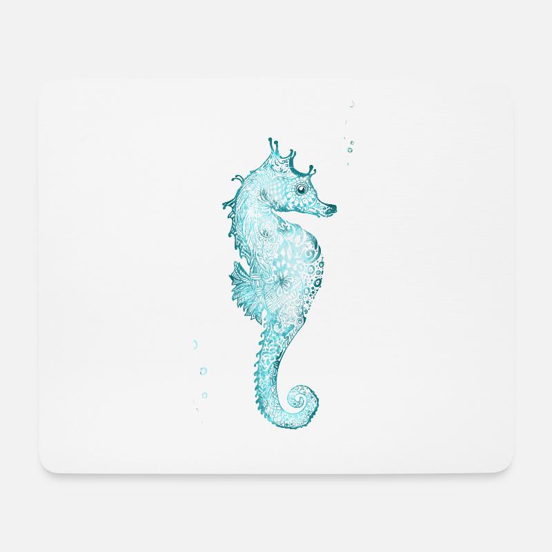 seepferd mandala urlaub tattoo lol meer liebe girl - Mousepad (Querformat) - Weiß