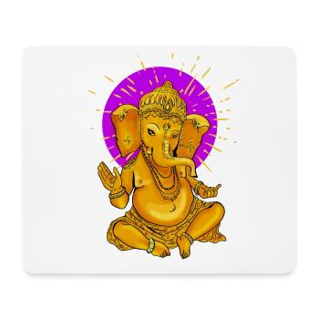 Yoga namaste Buddha Elefant ganesha gold Sonne om - Mousepad (Querformat) - Weiß - Vorne