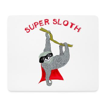 super sloth sloth chill sleep slow nerd lazy - Mouse Pad (horizontal) - white - Front