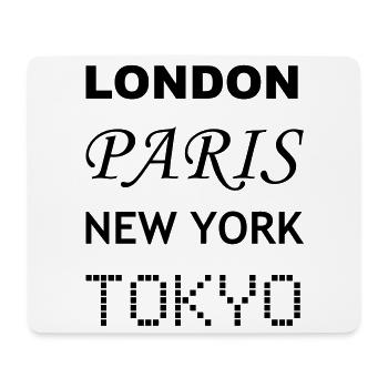 Londres, Paris, New York, Tokyo - Tapis de souris (format paysage) - blanc - Devant