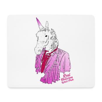 pink hipster unicorn - Mousepad (Querformat) - Weiß - Vorne