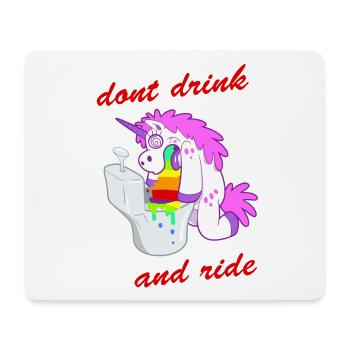 dont drink and ride unicorn - Mousepad (Querformat) - Weiß - Vorne
