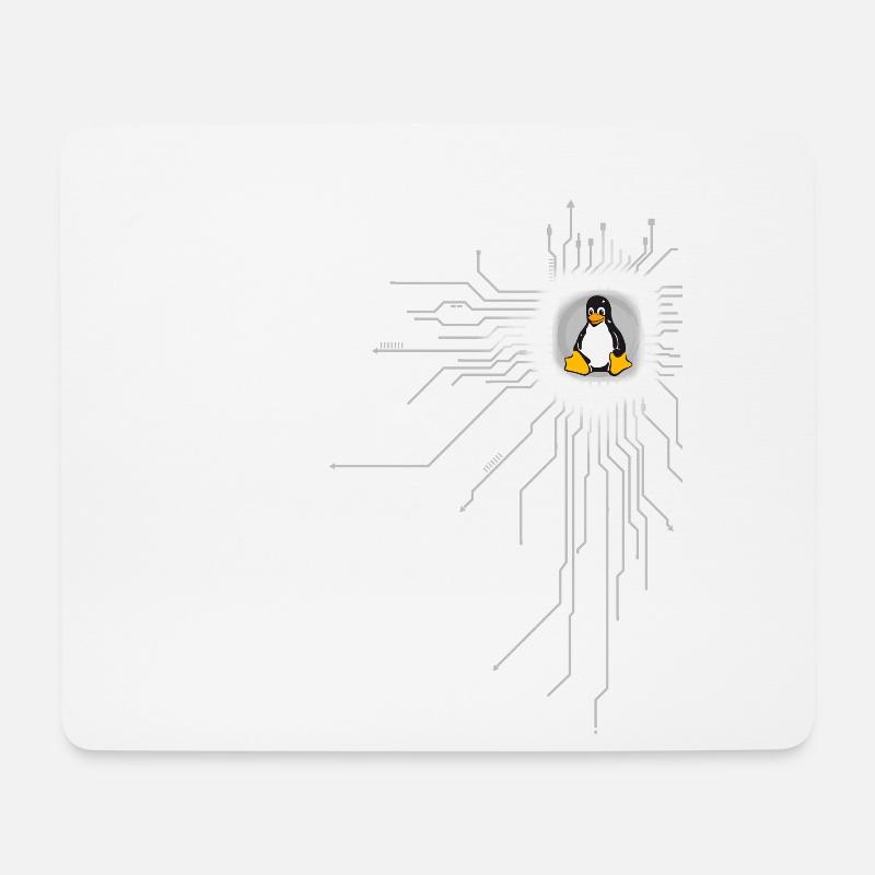 platine Pinguin Core Herz Computer pc Nerd program - Mousepad (Querformat) - Weiß