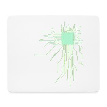 platine Core cpu Computer Nerd pc geek cyborg Herz - Mousepad (Querformat) - Weiß - Vorne