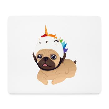 Einhorn Mops Unicorn pug - Mousepad (Querformat) - Weiß - Vorne