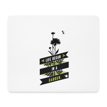 garden plants gardening flower retro libelle wax - Mouse Pad (horizontal) - white - Front