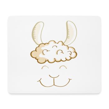 Funny Lama Face - Tête - Llamas - Cadeau - Tapis de souris (format paysage) - blanc - Devant