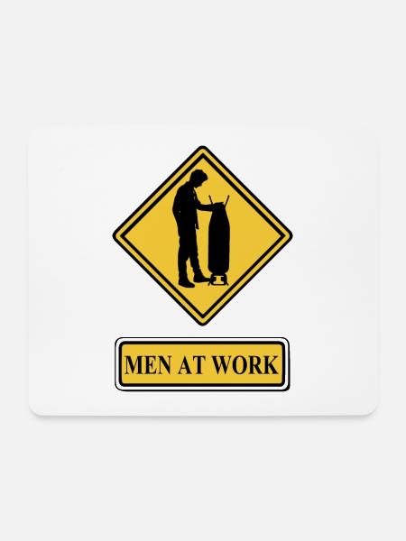 Men at work Geschenk Idee Männer Hausarbeit Bügeln - Mousepad (Querformat) - Weiß