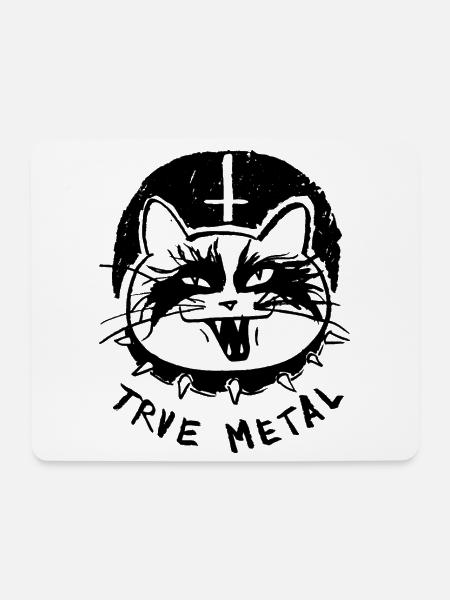 Trve Metal Cat - Mousepad (Querformat) - Weiß