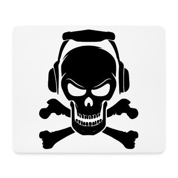 Totenkopf Schädel liebt Musik Geschenk Idee - Mousepad (Querformat) - Weiß - Vorne