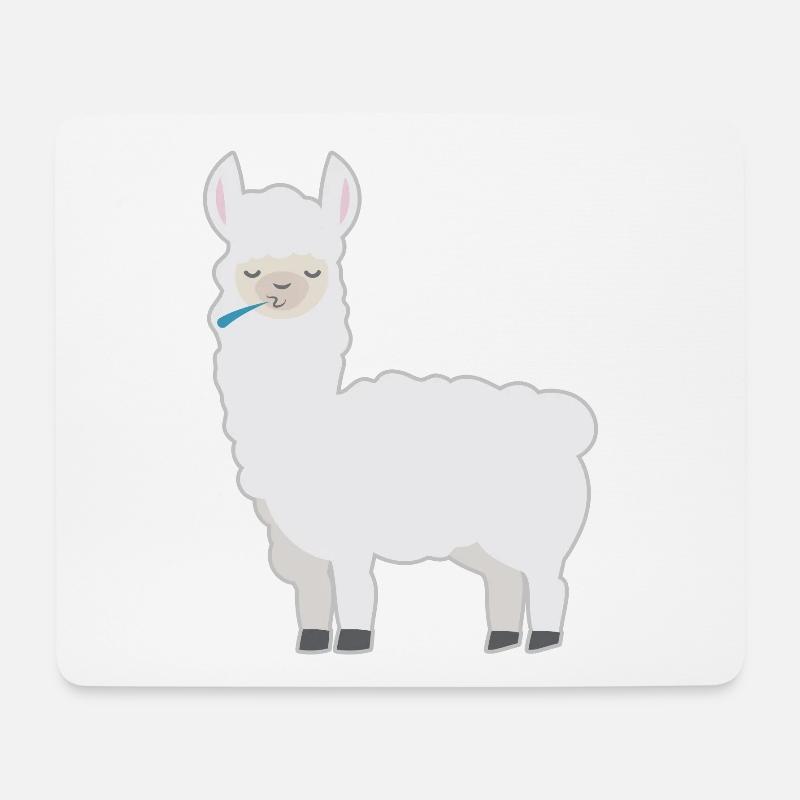 Chemise d'animal craché Lama motif d'enfant Lama crache - Tapis de souris (format paysage) - blanc
