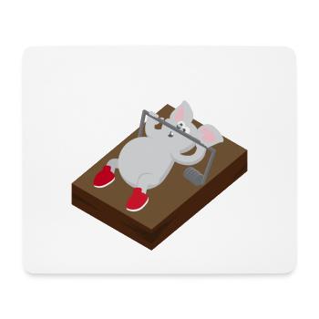 Kindermotiv Maus Kindershirt Mausefalle Training - Mousepad (Querformat) - Weiß - Vorne