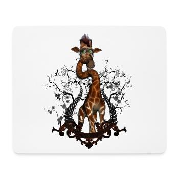 Lustige Giraffe - Mousepad (Querformat) - Weiß - Vorne